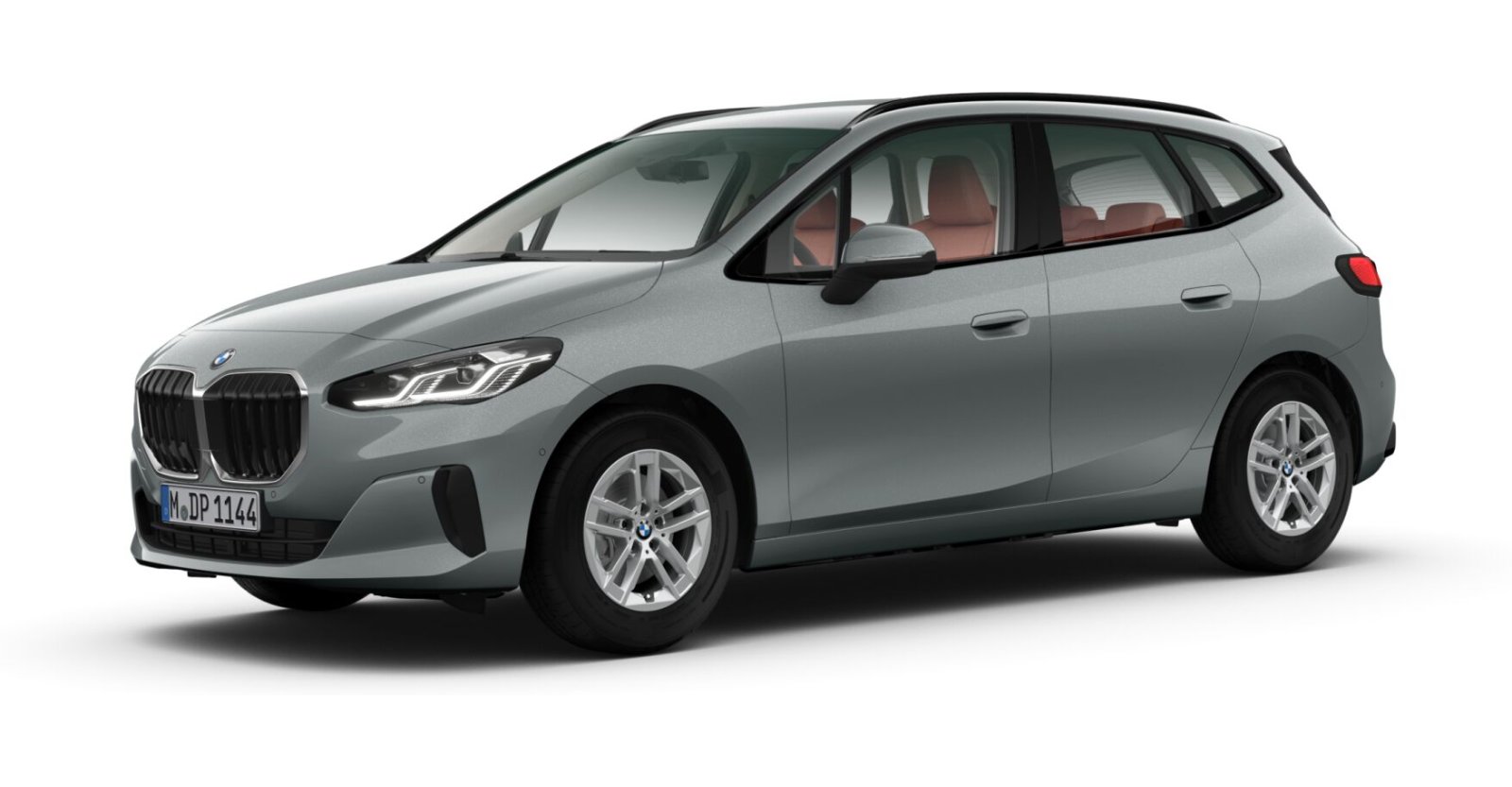 BMW 220i Active Tourer in Grau von vorne