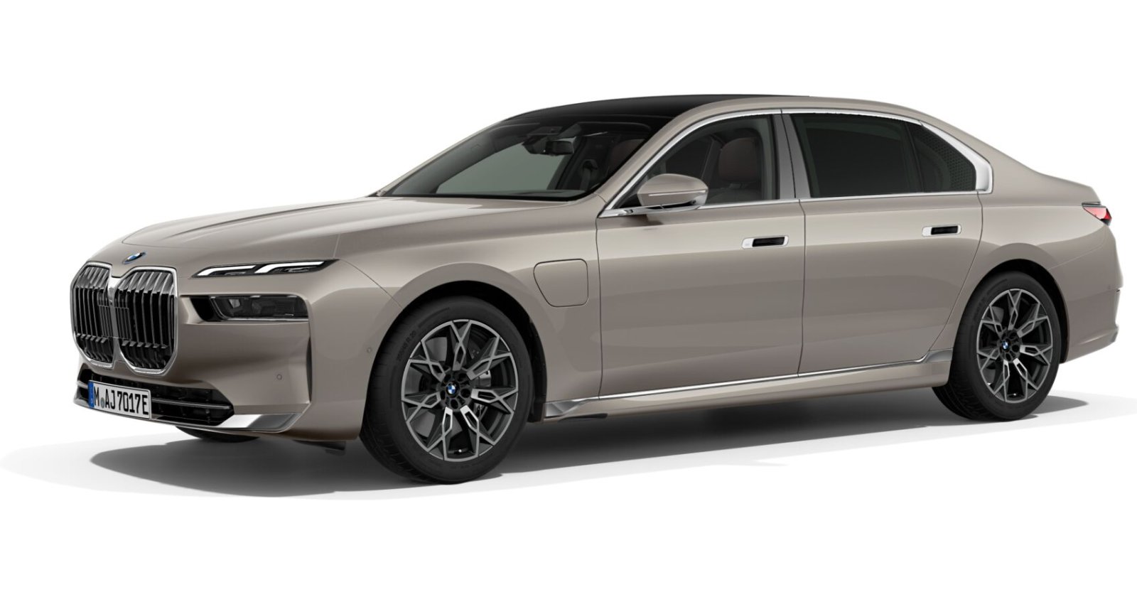 BMW 750e xDrive Limousine in Grau von vorne BMW 750e xDrive Limousine in Grau von vorne