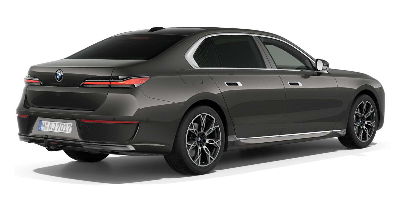BMW BMW 7er in Grau von hinten