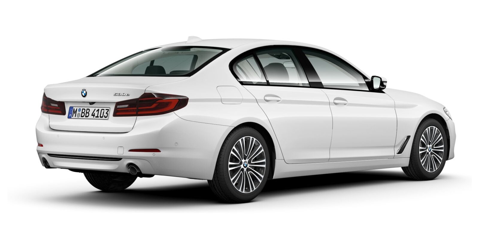 BMW BMW 5er in Weiß von hinten BMW BMW 5er in Weiß von hinten