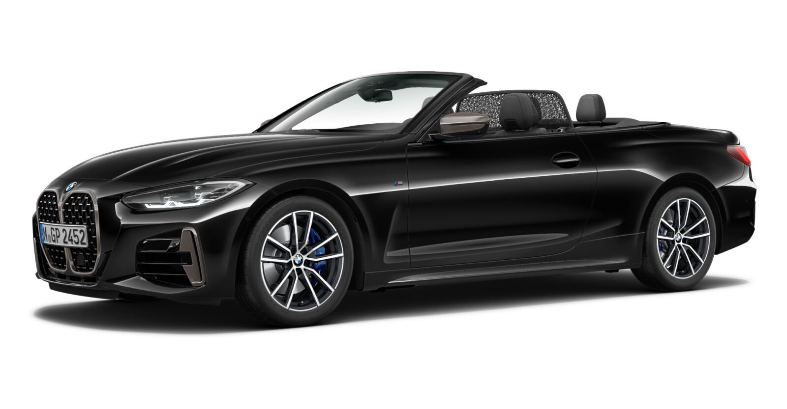BMW M440i xDrive Cabrio in Schwarz von vorne BMW M440i xDrive Cabrio in Schwarz von vorne