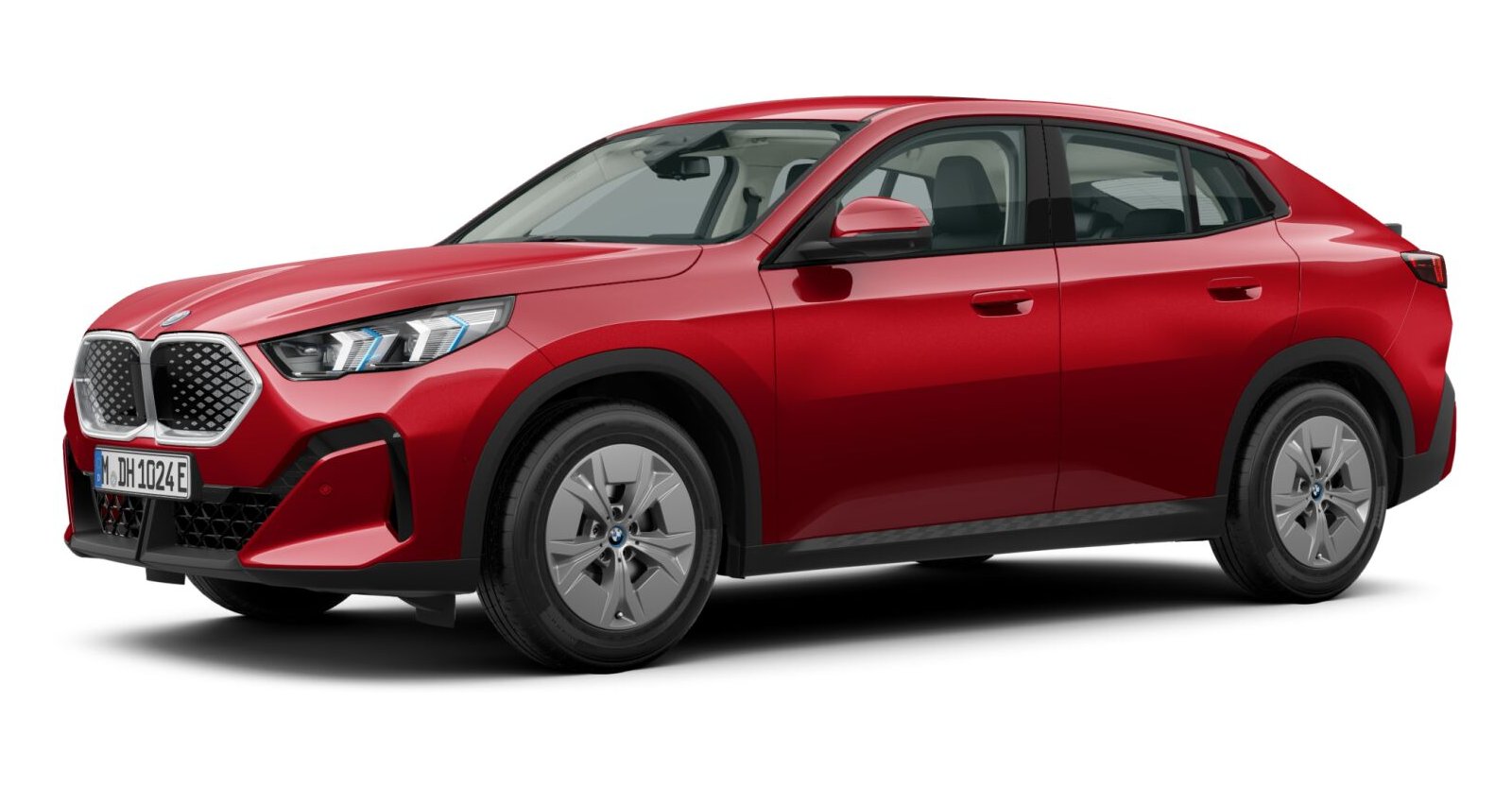 BMW iX2 xDrive30 in Rot von vorne