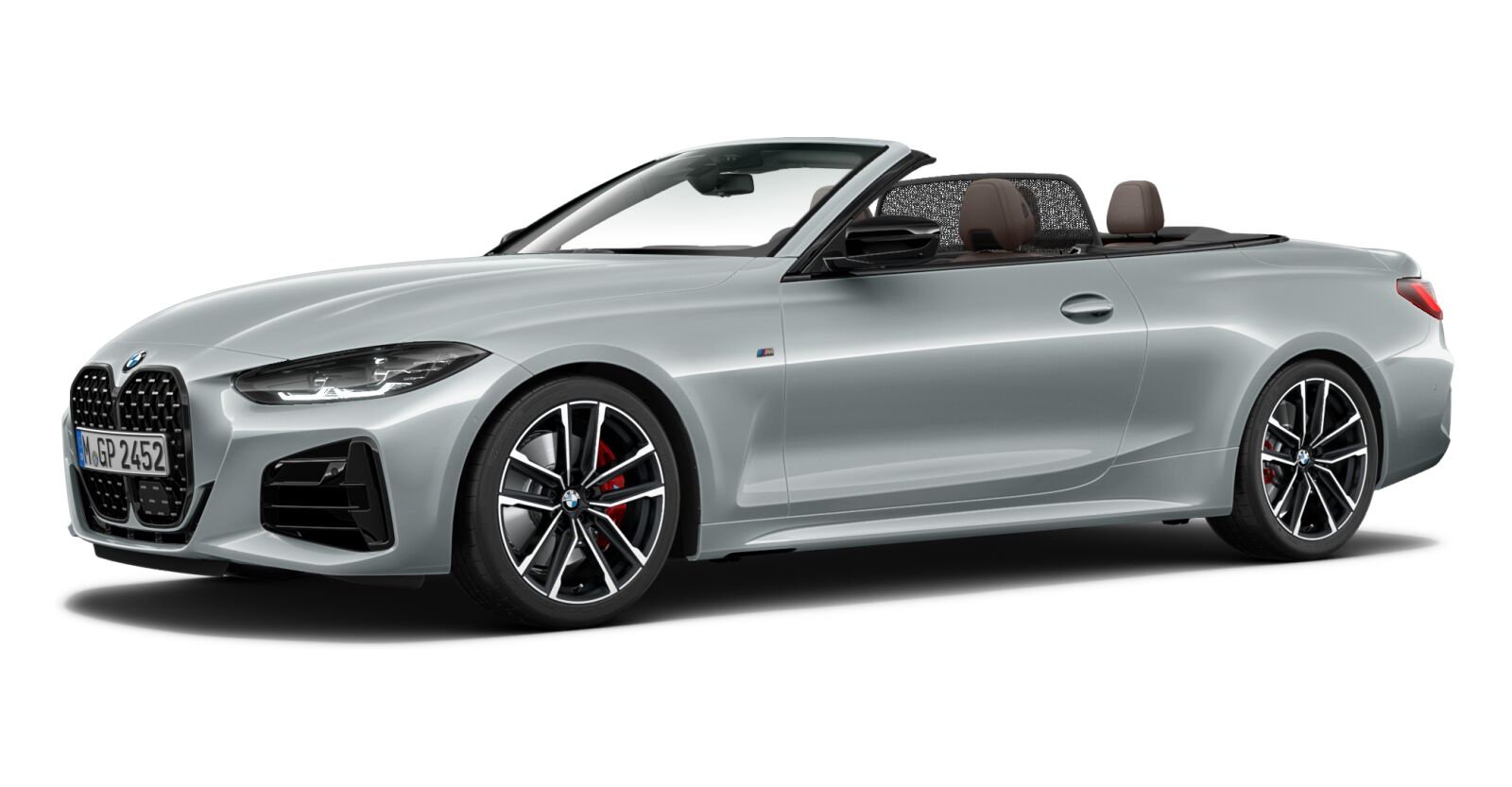 BMW M440i xDrive Cabrio in Grau von vorne