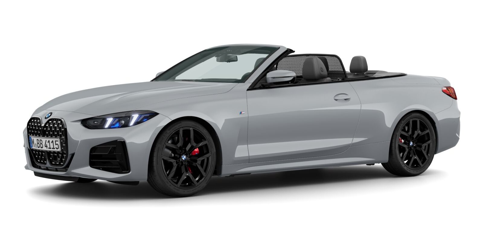 BMW 420i Cabrio in Grau von vorne