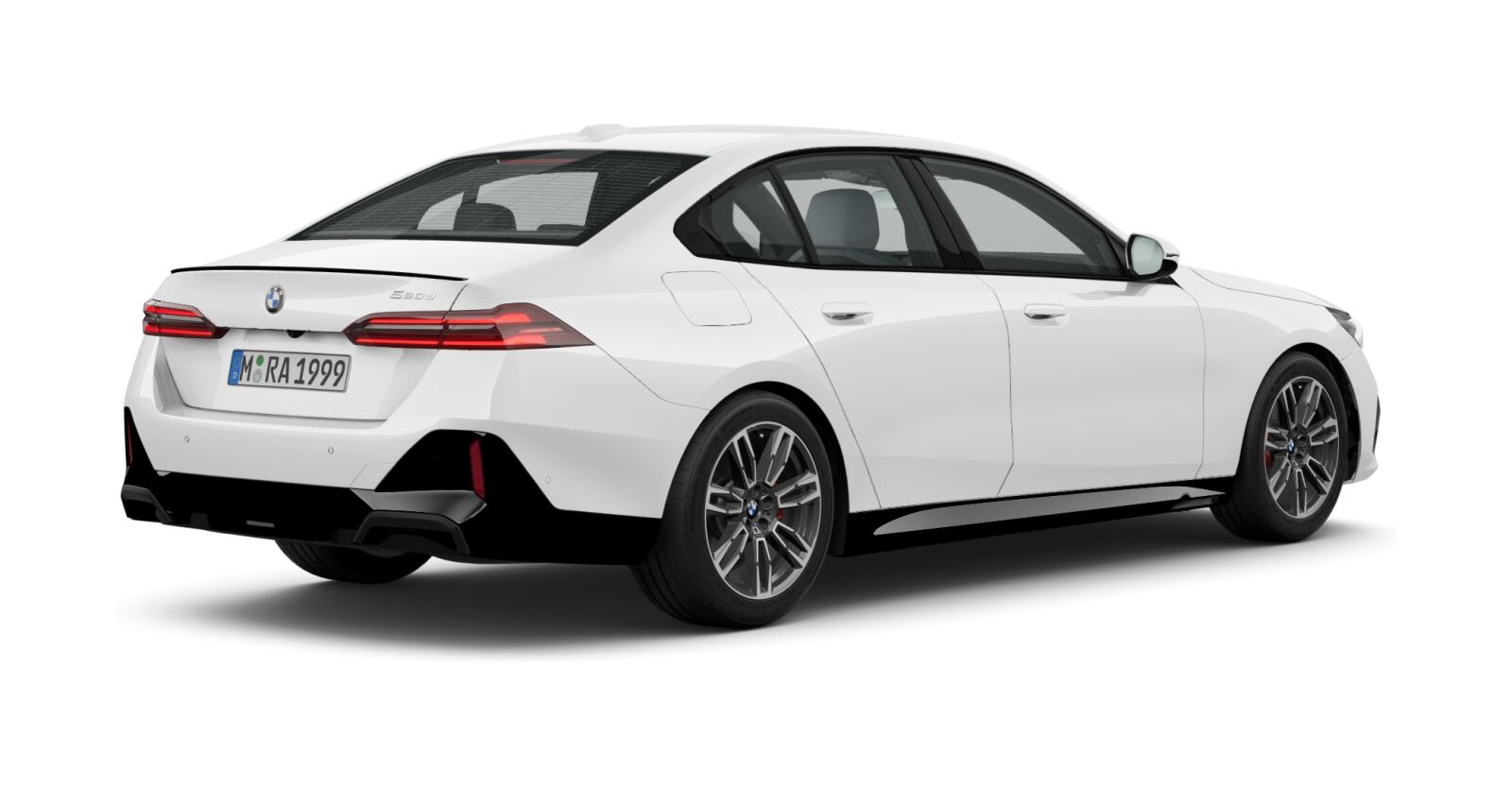BMW BMW 5er in Weiß von hinten
