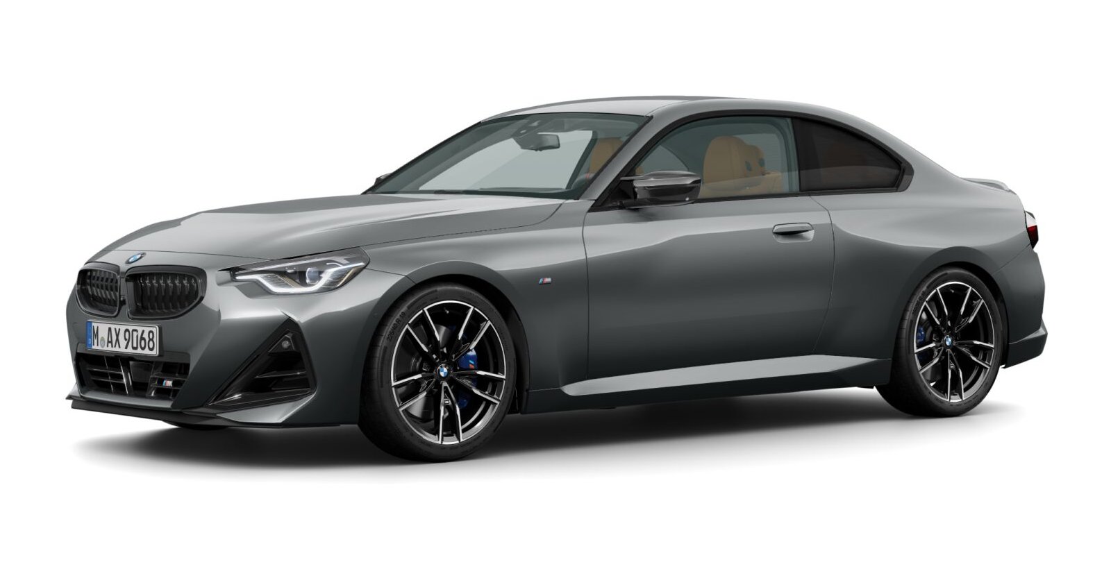 BMW M240i xDrive Coupé in Grau von vorne BMW M240i xDrive Coupé in Grau von vorne