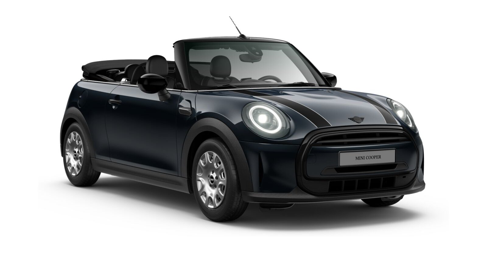 MINI Cooper Cabrio in Schwarz von vorne MINI Cooper Cabrio in Schwarz von vorne