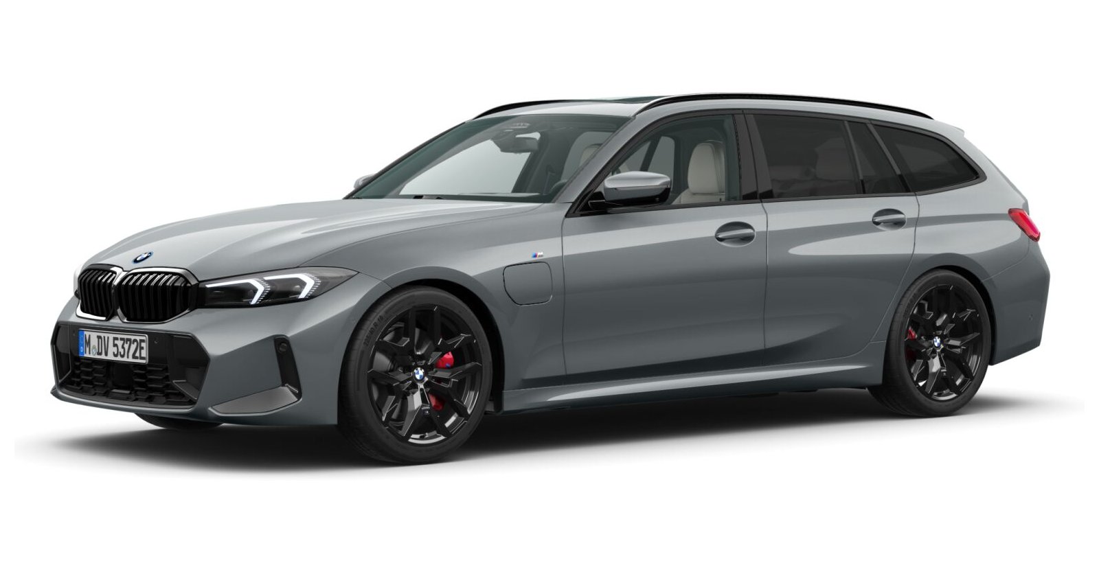 BMW 330e xDrive Touring in Grau von vorne