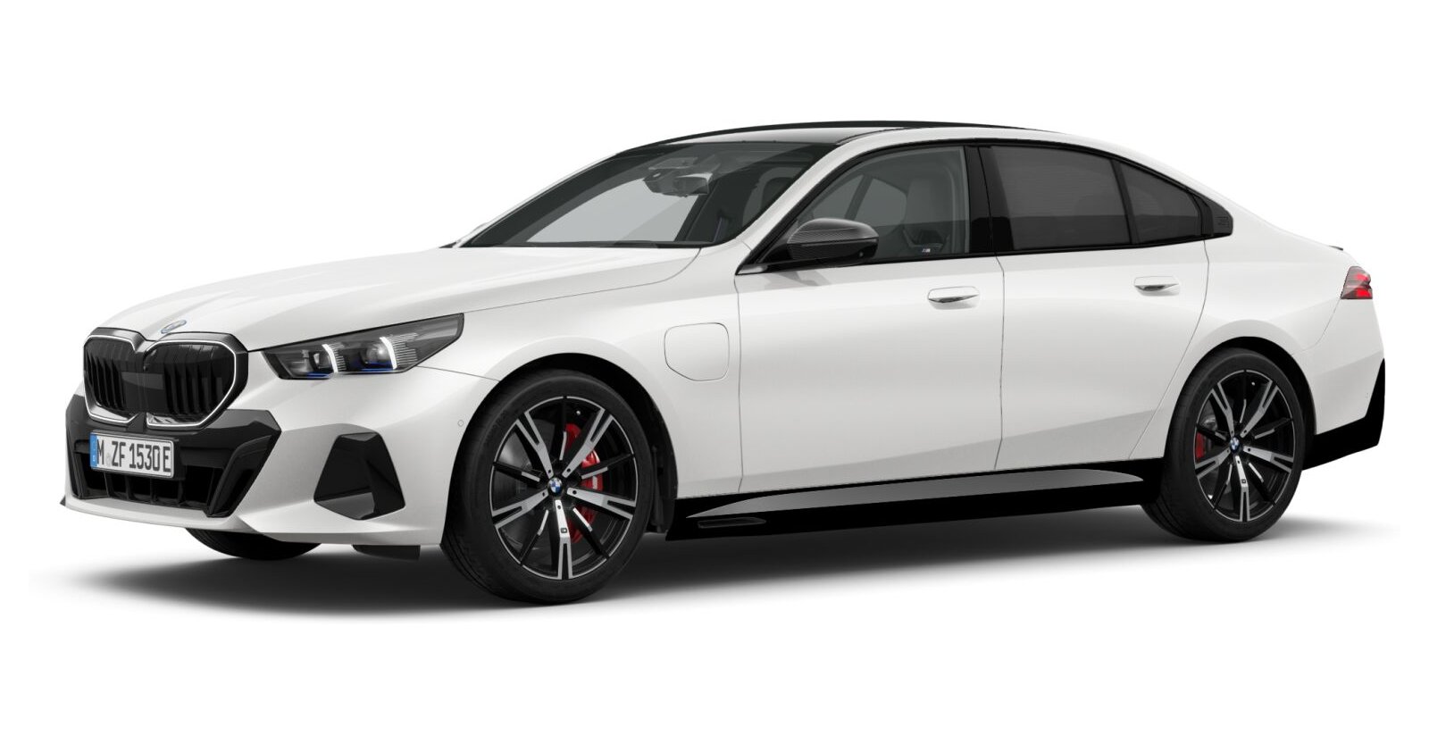 BMW 550e xDrive Limousine in Weiß von vorne BMW 550e xDrive Limousine in Weiß von vorne