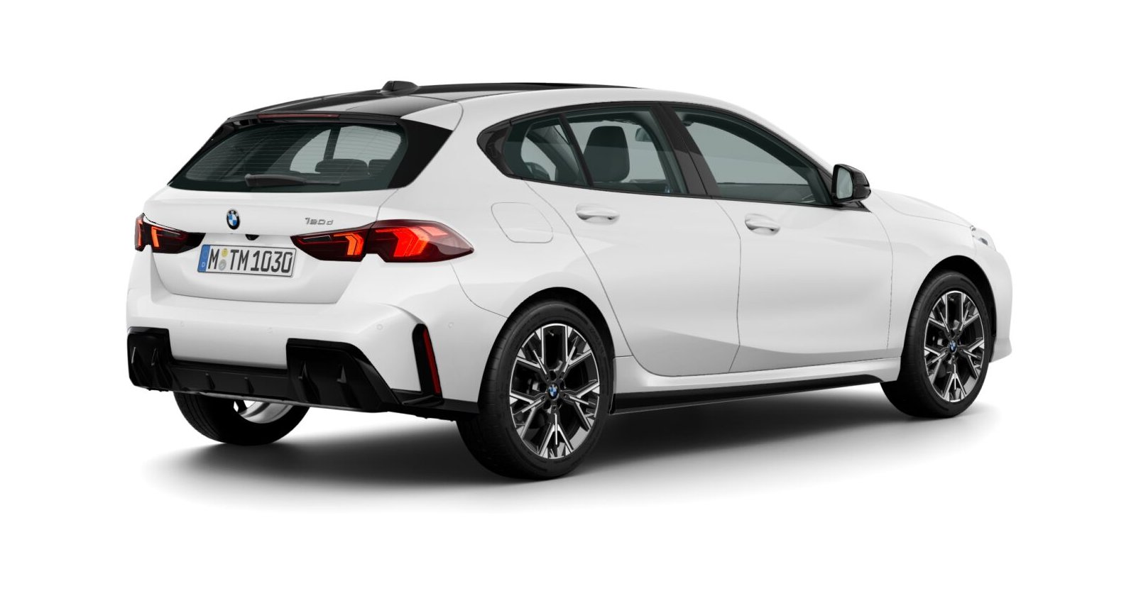 BMW BMW 1er in Weiß von hinten BMW BMW 1er in Weiß von hinten