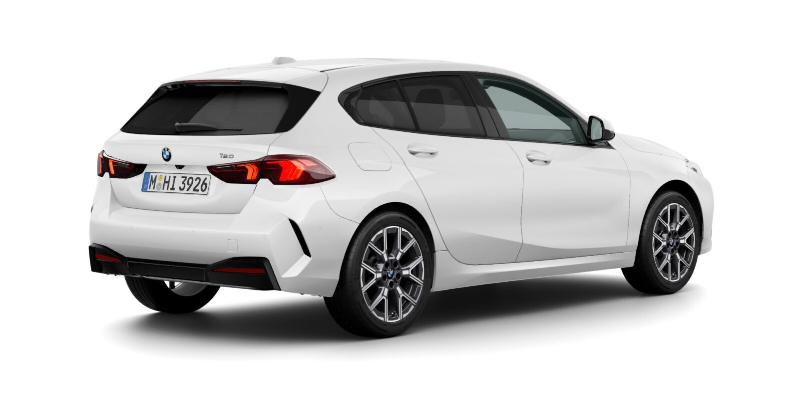 BMW BMW 1er in Weiß von hinten BMW BMW 1er in Weiß von hinten