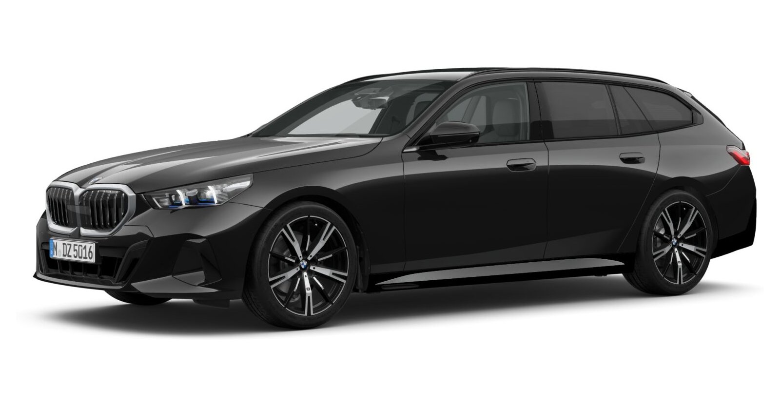 BMW 520d Touring in Schwarz von vorne