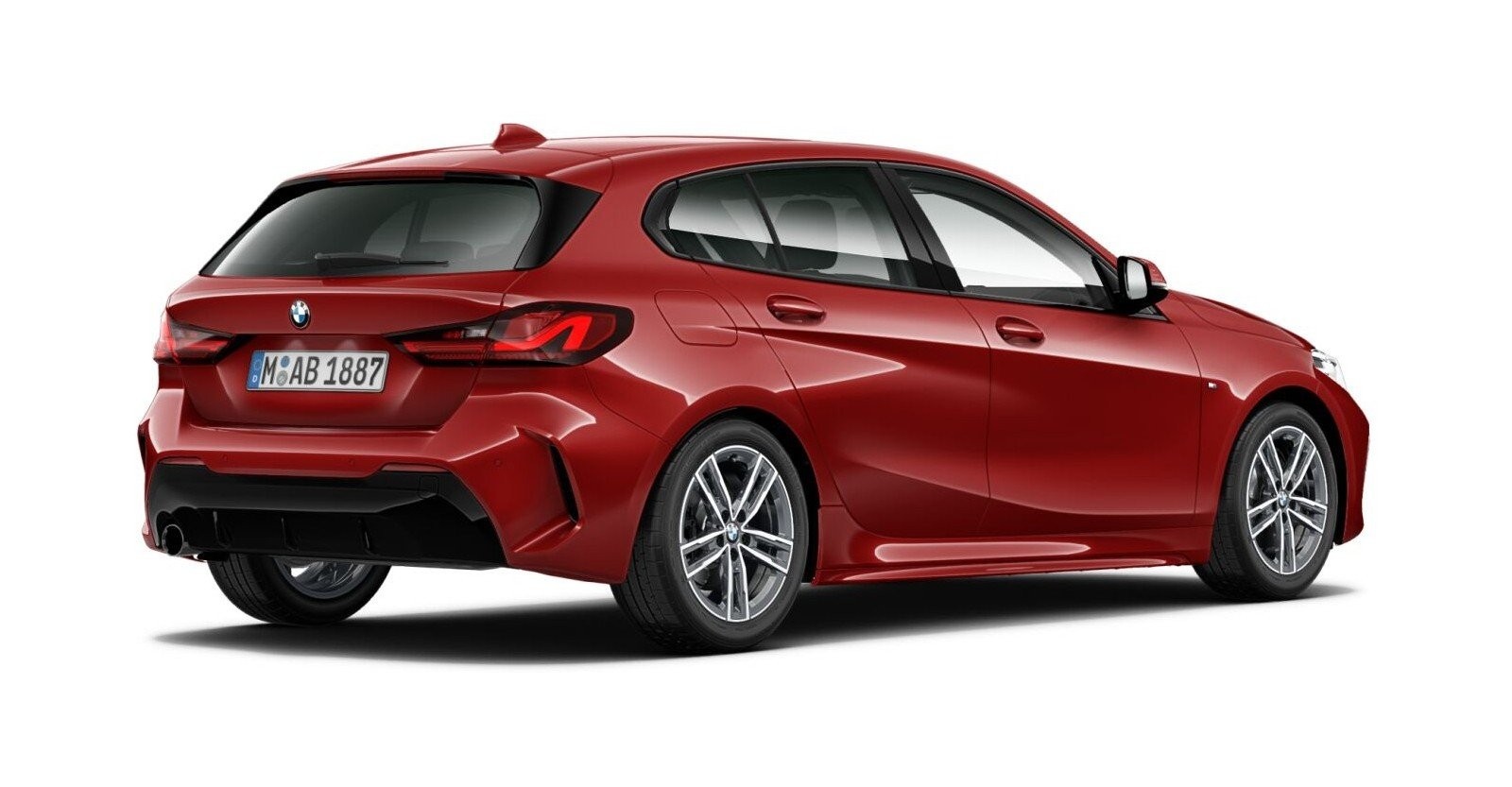 BMW BMW 1er in Rot von hinten BMW BMW 1er in Rot von hinten