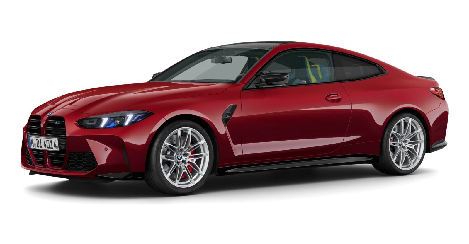 BMW M4 Competition Coupé mit M xDrive in Rot von vorne BMW M4 Competition Coupé mit M xDrive in Rot von vorne