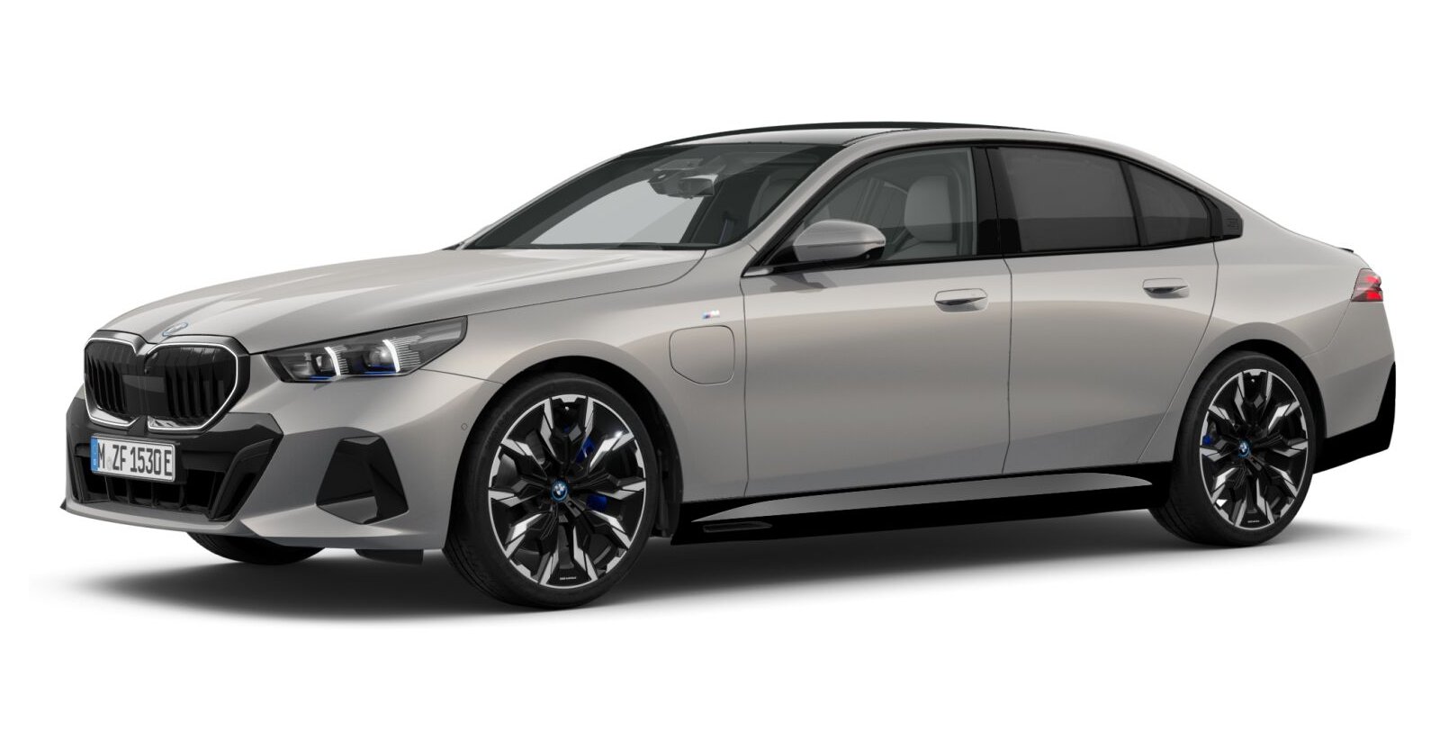 BMW 550e xDrive Limousine in Grau von vorne