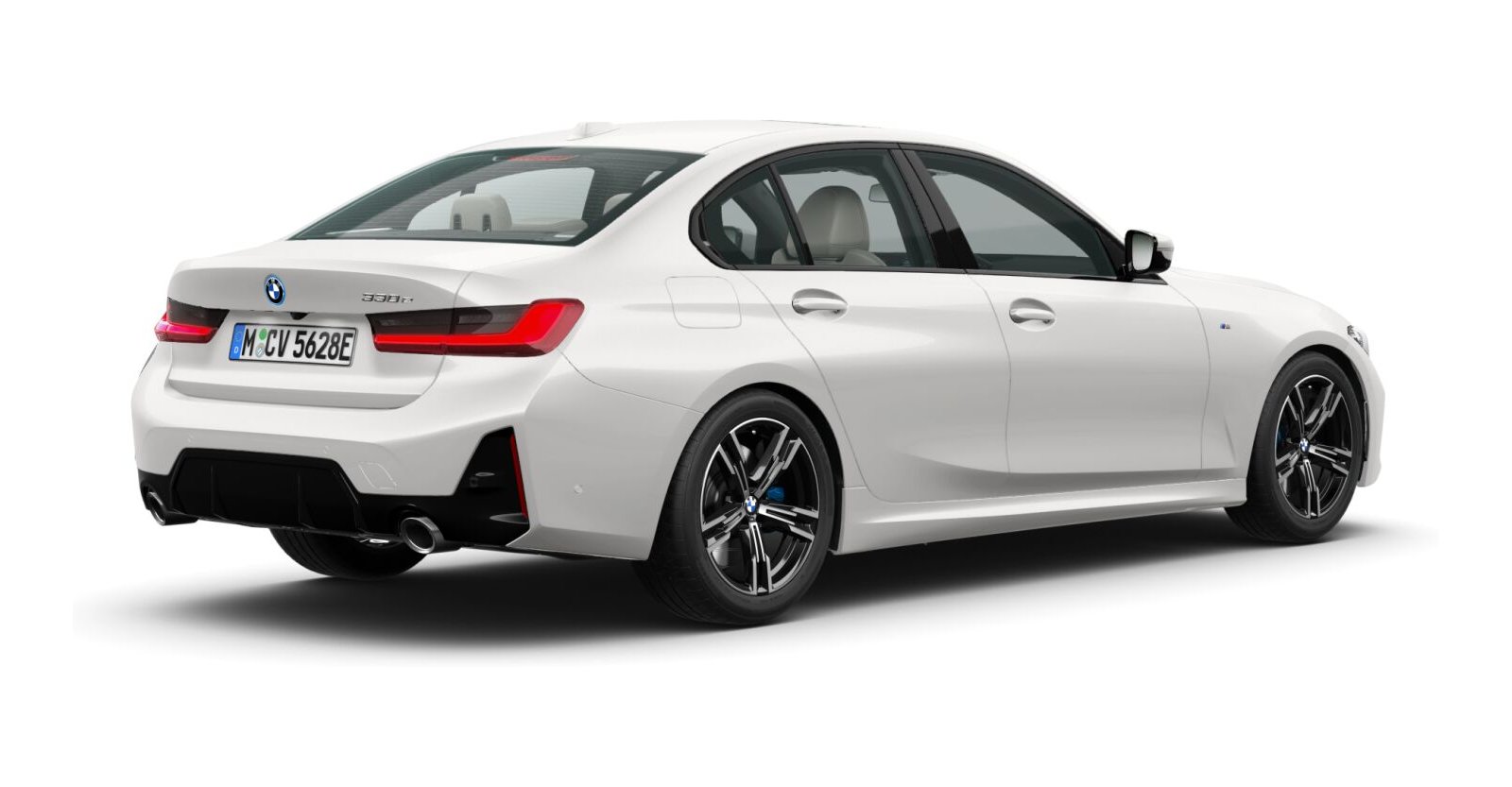 BMW BMW 3er in Weiß von hinten BMW BMW 3er in Weiß von hinten
