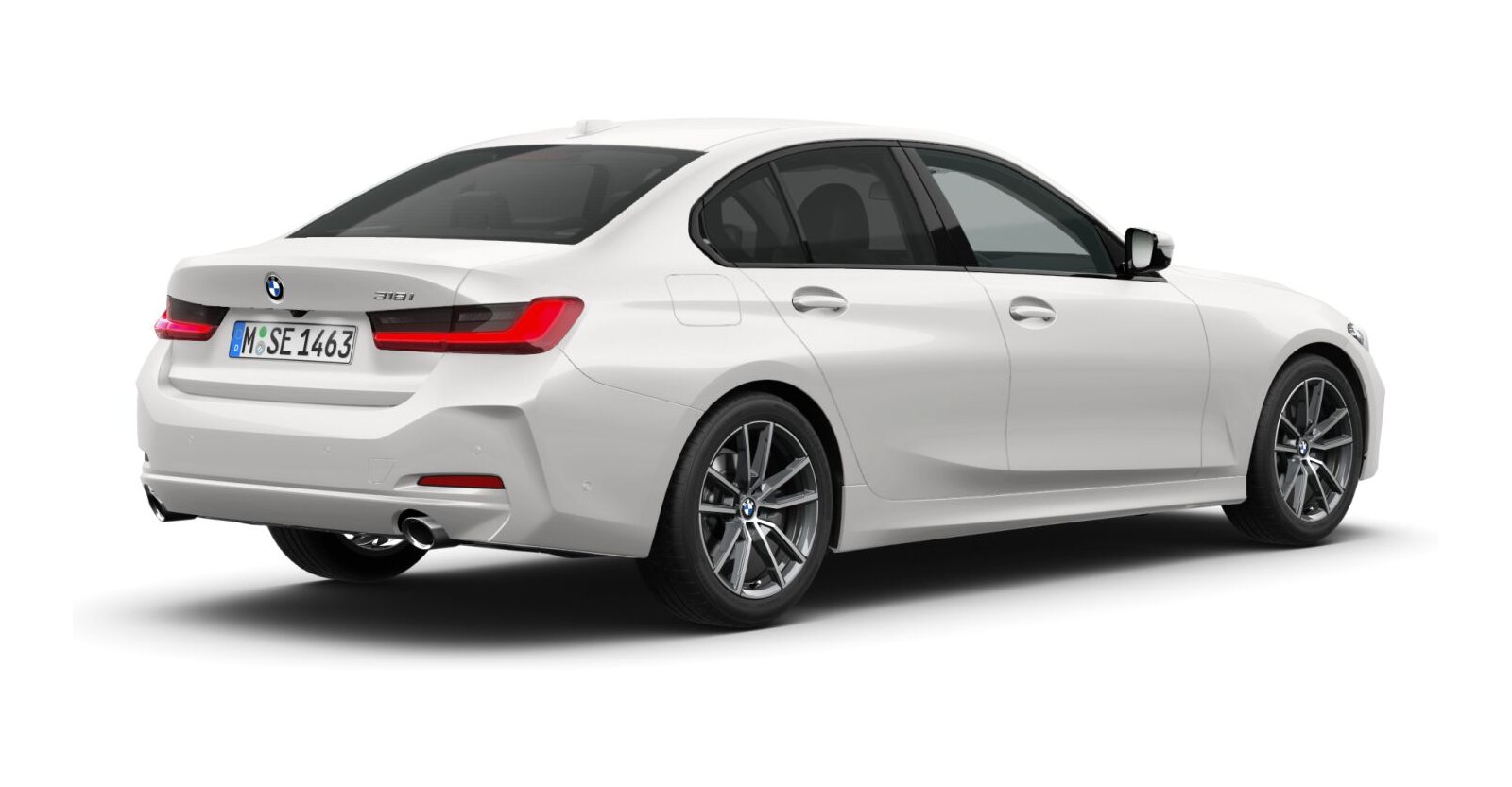 BMW BMW 3er in Weiß von hinten BMW BMW 3er in Weiß von hinten