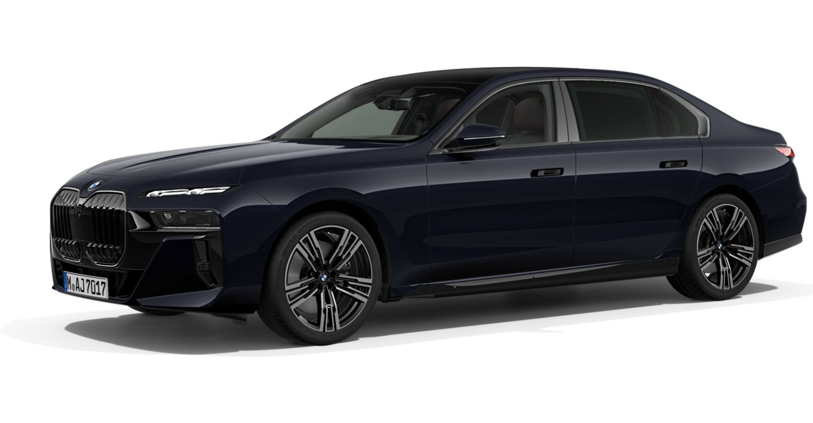 BMW 740d xDrive Limousine in Schwarz von vorne