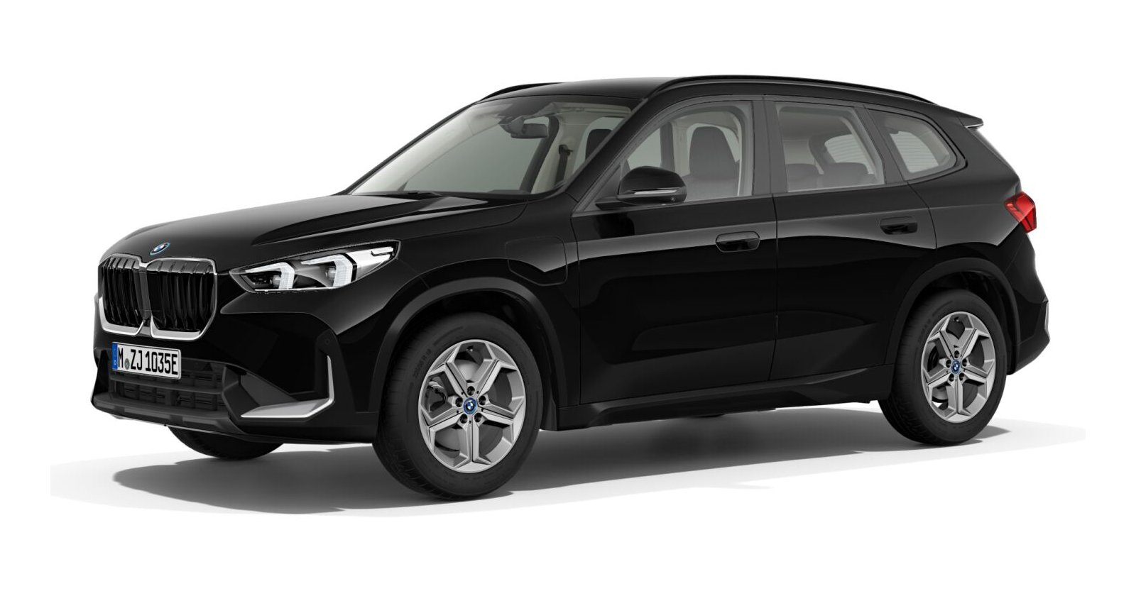 BMW X1 xDrive25e in Schwarz von vorne BMW X1 xDrive25e in Schwarz von vorne