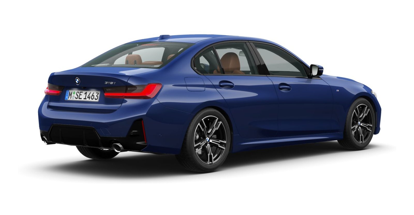 BMW BMW 3er in Blau von hinten BMW BMW 3er in Blau von hinten