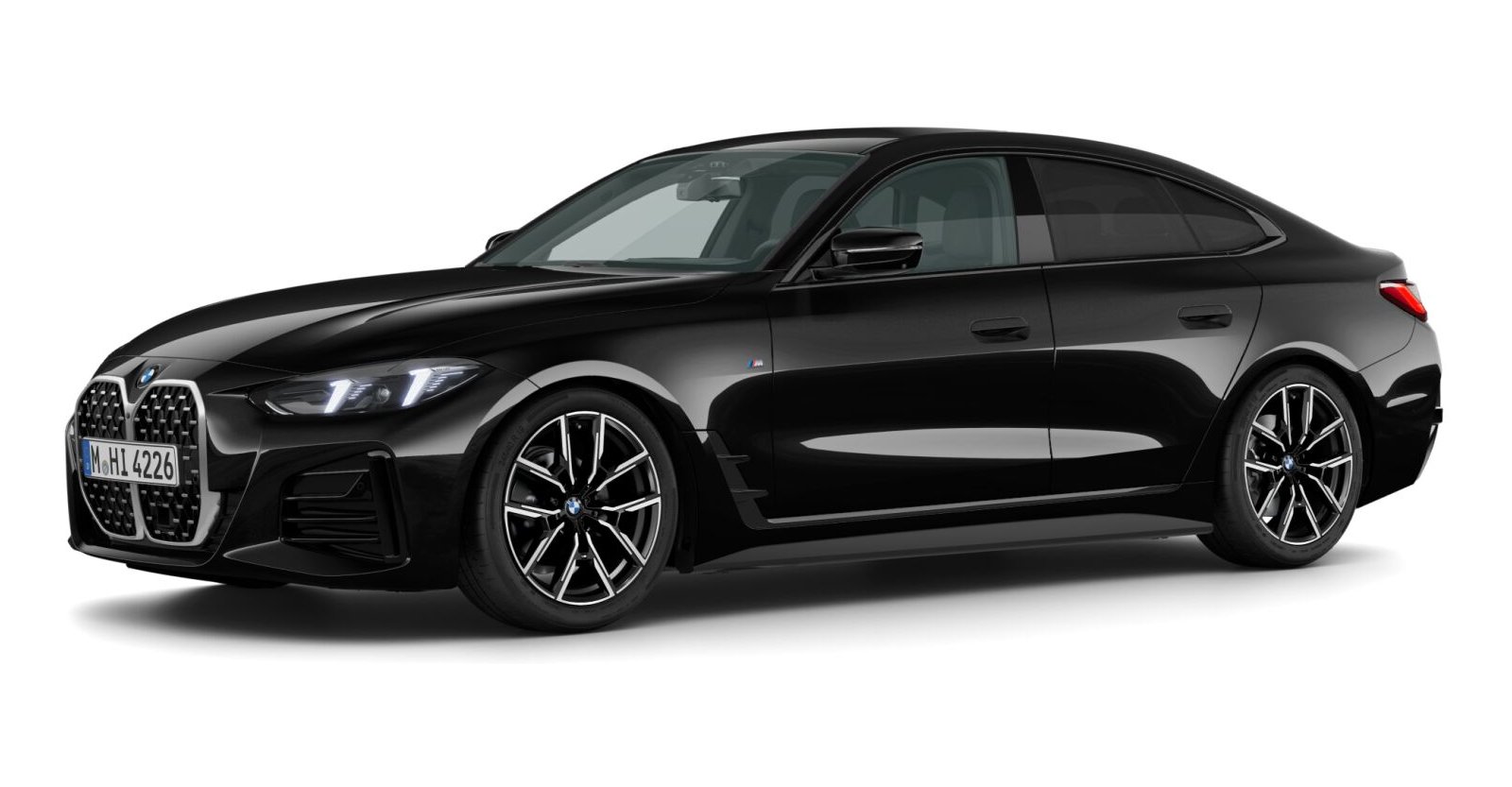 BMW 420i Gran Coupé in Schwarz von vorne BMW 420i Gran Coupé in Schwarz von vorne