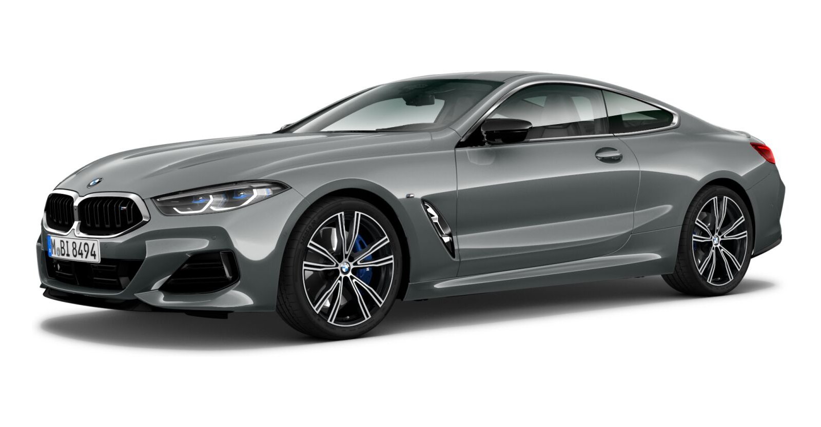 BMW M850i xDrive Coupe in Grau von vorne BMW M850i xDrive Coupe in Grau von vorne