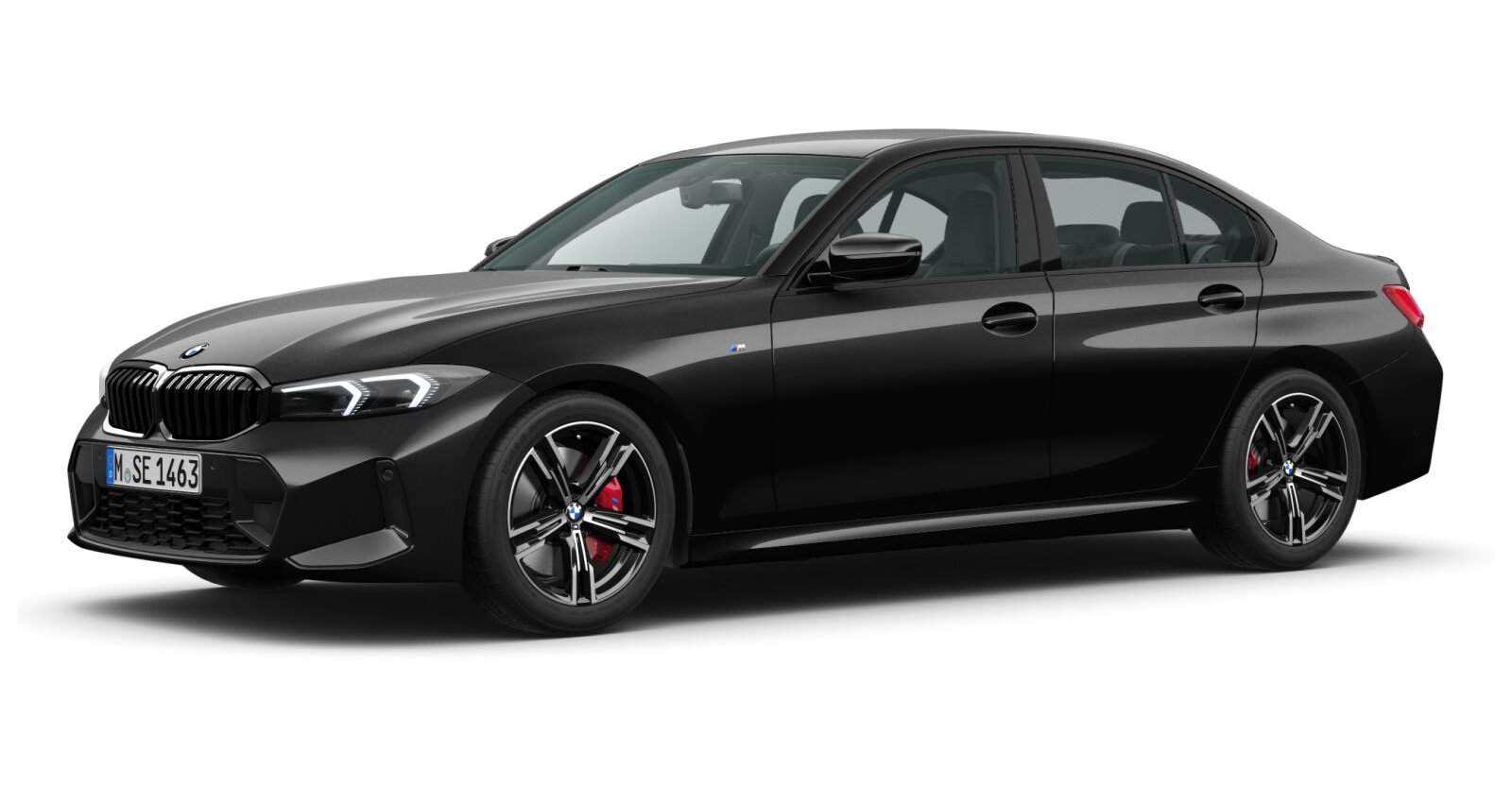 BMW BMW 3er in Schwarz von vorne BMW BMW 3er in Schwarz von vorne