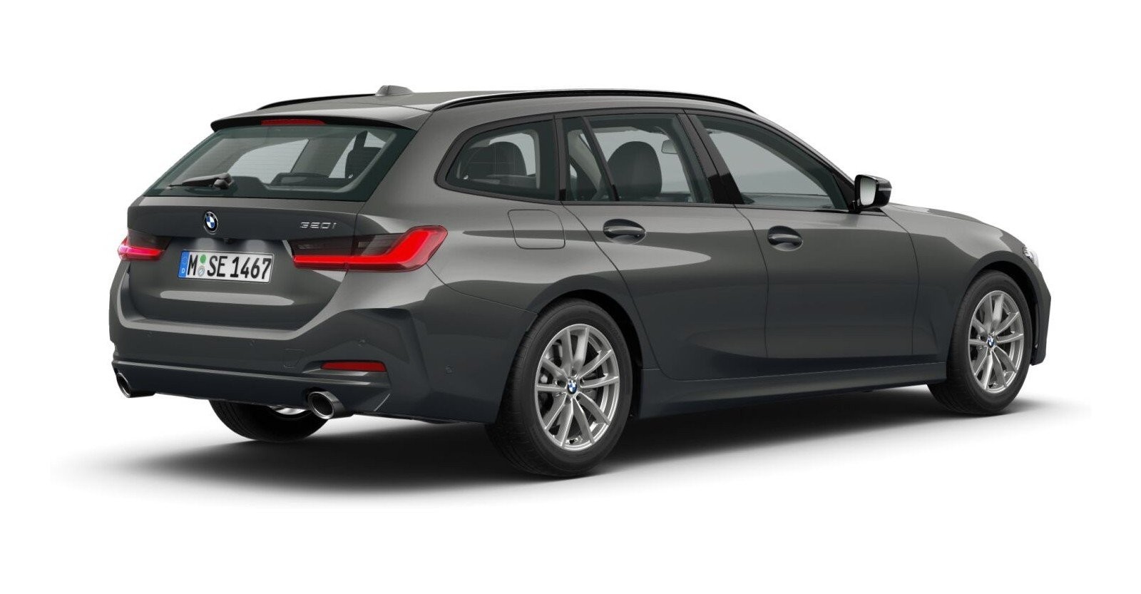BMW BMW 3er in Grau von hinten BMW BMW 3er in Grau von hinten