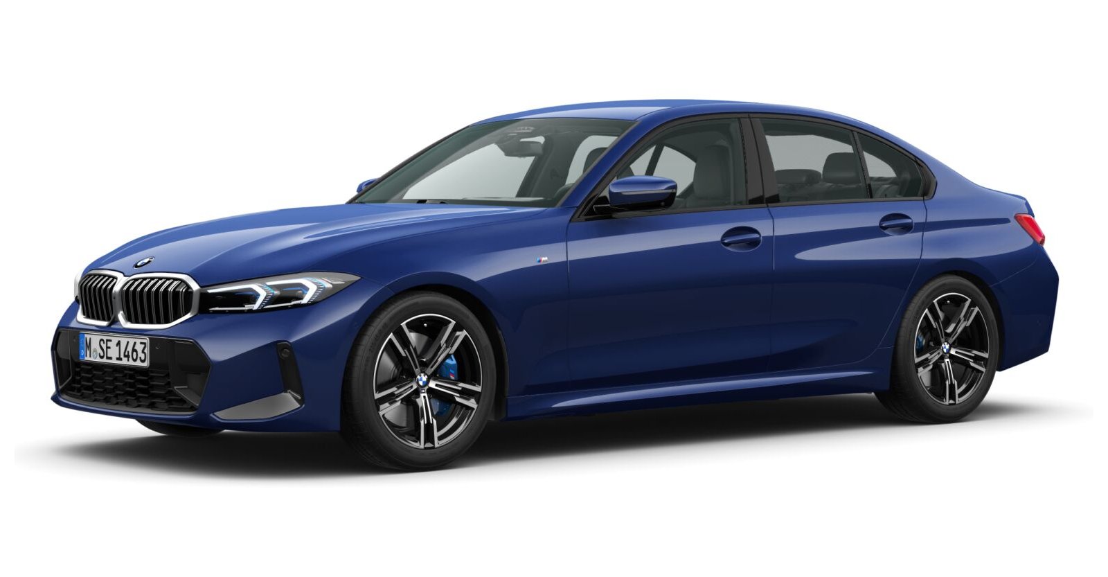BMW 320d Limousine in Blau von vorne BMW 320d Limousine in Blau von vorne