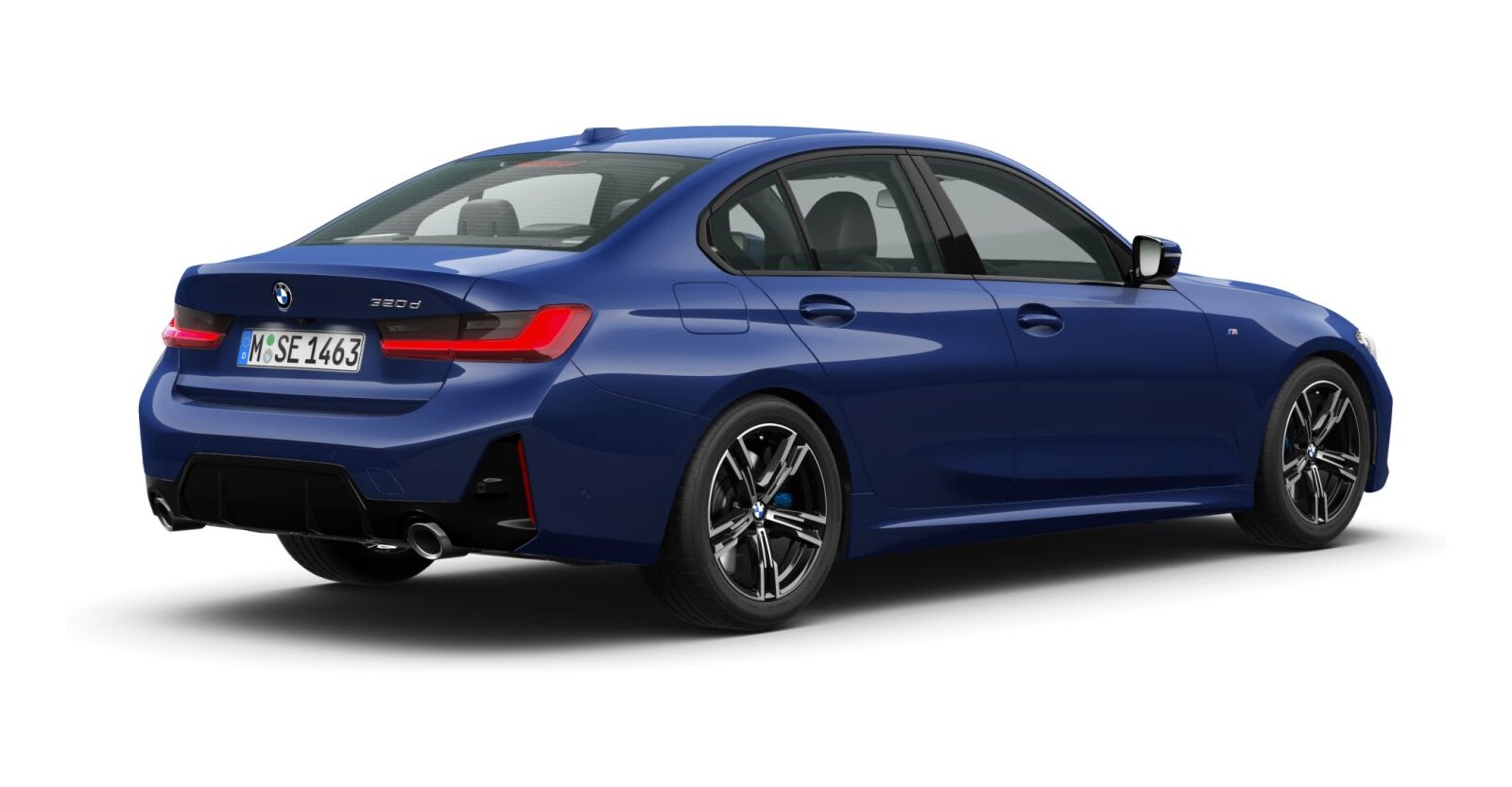 BMW BMW 3er in Blau von hinten BMW BMW 3er in Blau von hinten