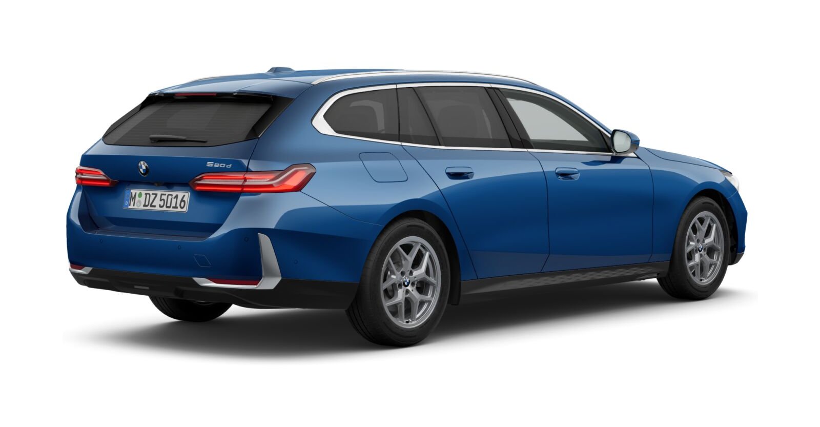 BMW BMW 5er in Blau von hinten