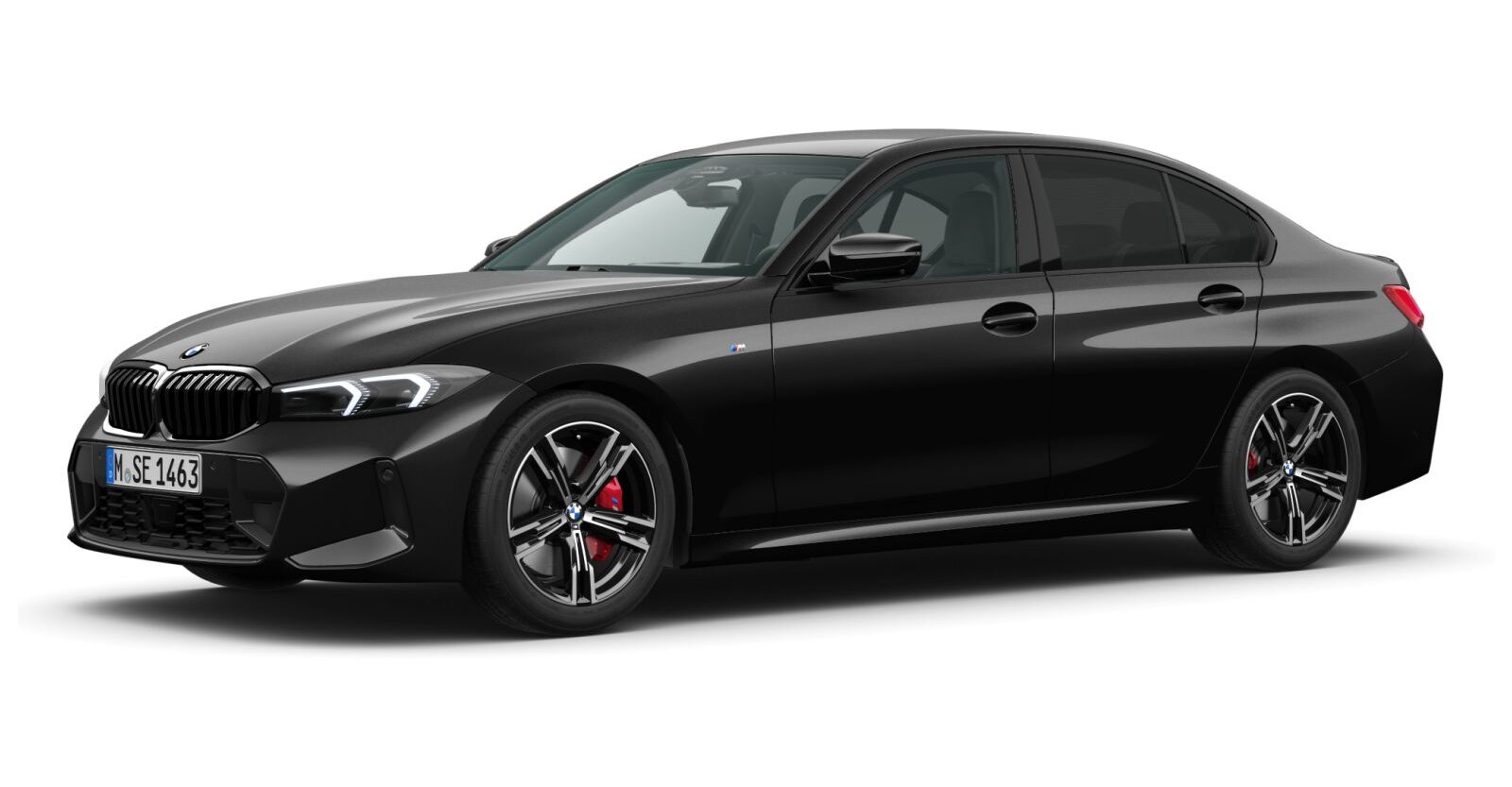 BMW BMW 3er in Schwarz von vorne BMW BMW 3er in Schwarz von vorne