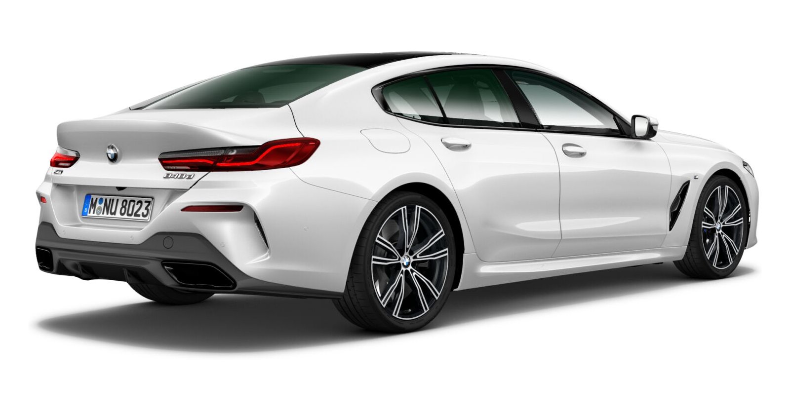 BMW BMW 8er in Weiß von hinten BMW BMW 8er in Weiß von hinten
