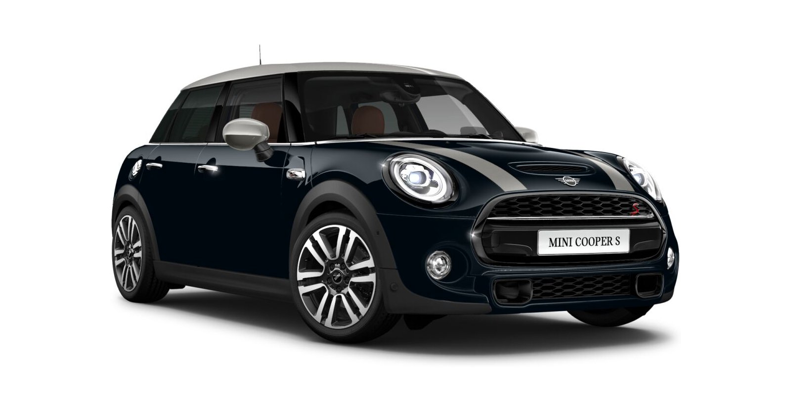 MINI Cooper S 5-Türer in Schwarz von vorne