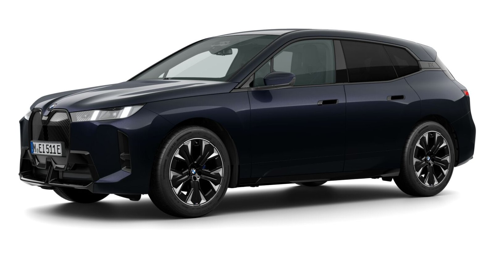 BMW iX xDrive45 in Schwarz von vorne BMW iX xDrive45 in Schwarz von vorne