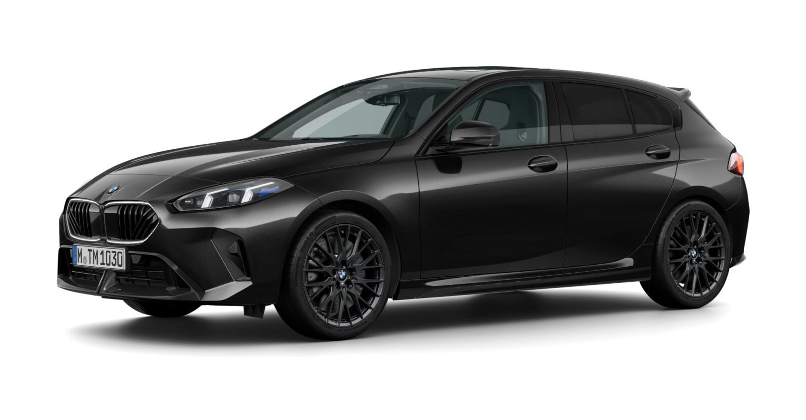 BMW 120d in Schwarz von vorne