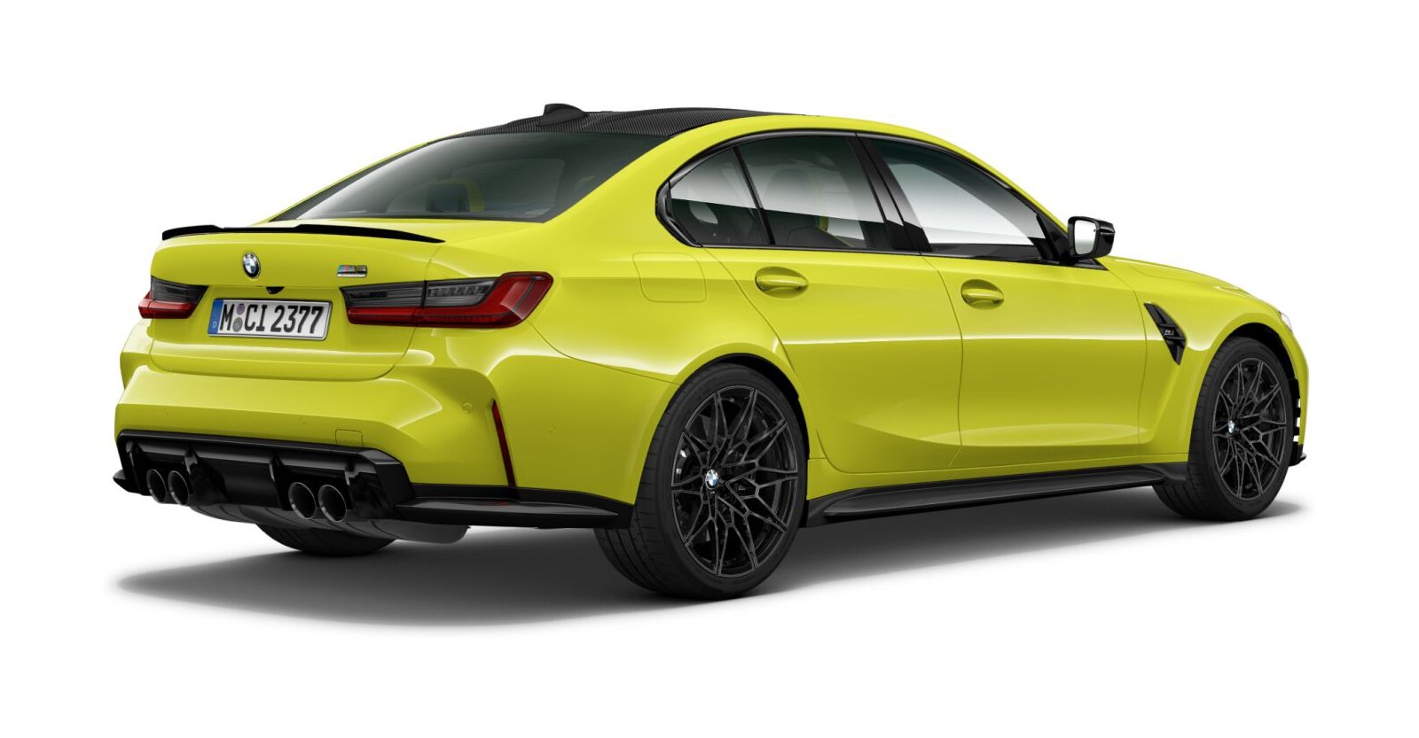 BMW BMW M in Gelb von hinten BMW BMW M in Gelb von hinten