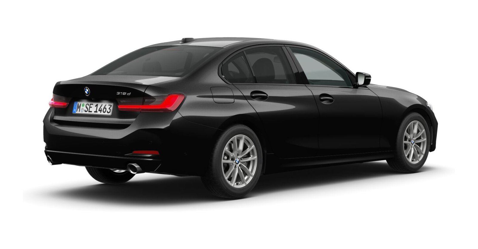 BMW BMW 3er in Schwarz von hinten BMW BMW 3er in Schwarz von hinten