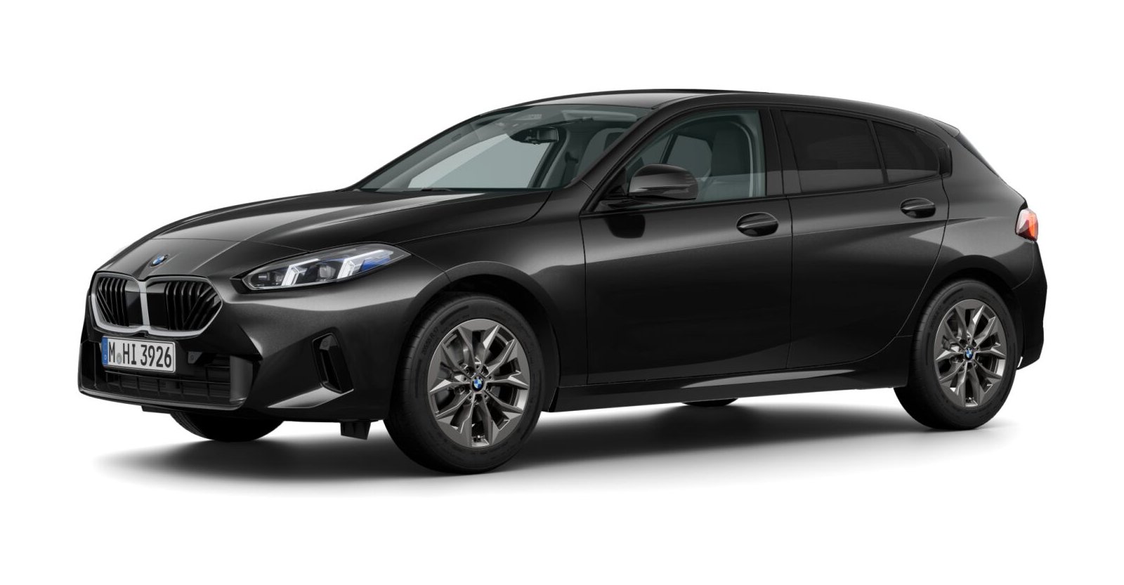 BMW 120d in Schwarz von vorne