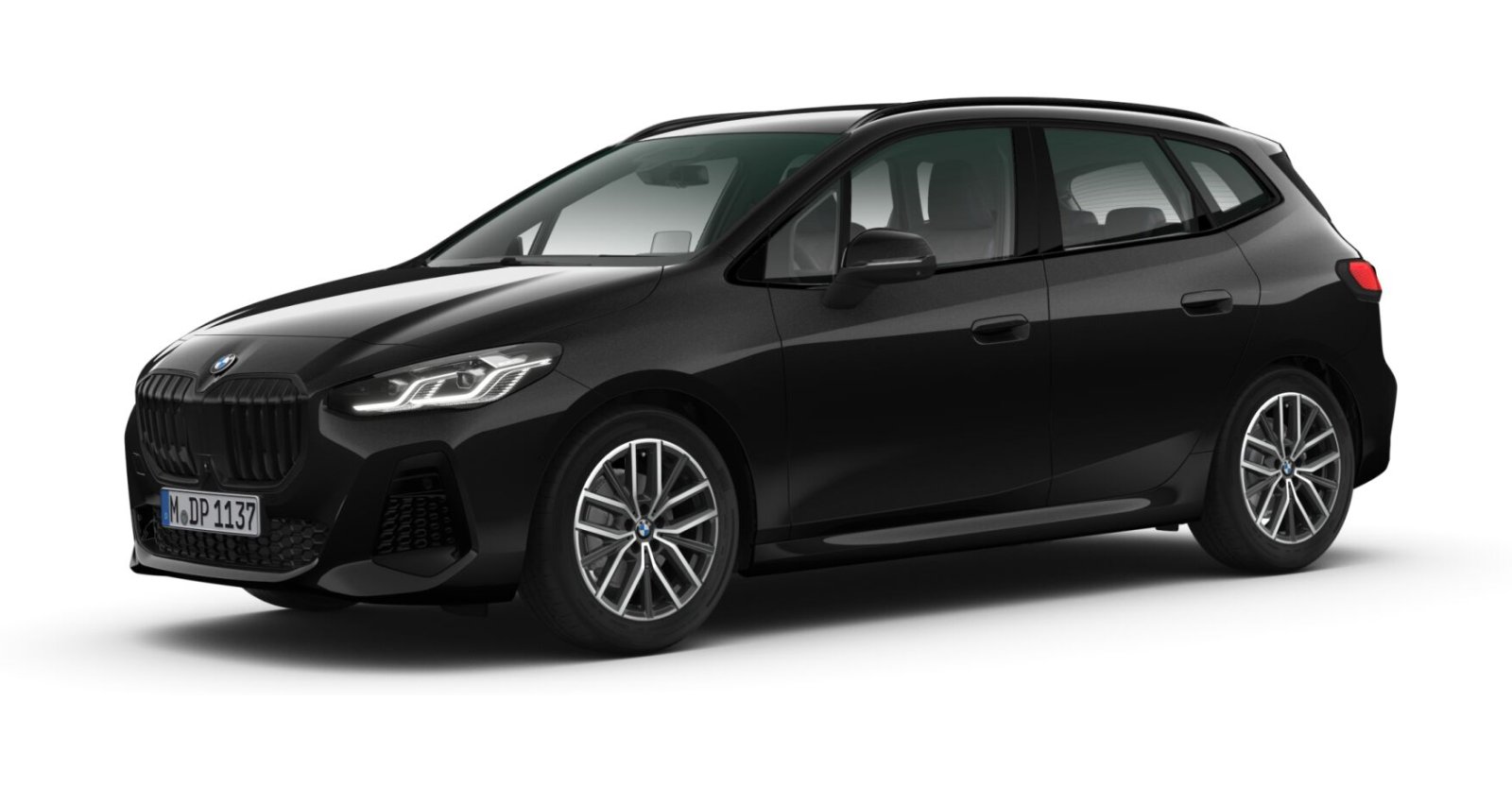 BMW 220d Active Tourer in Schwarz von vorne BMW 220d Active Tourer in Schwarz von vorne