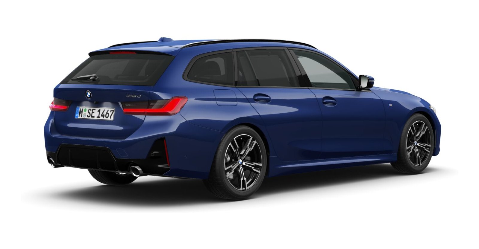 BMW BMW 3er in Blau von hinten