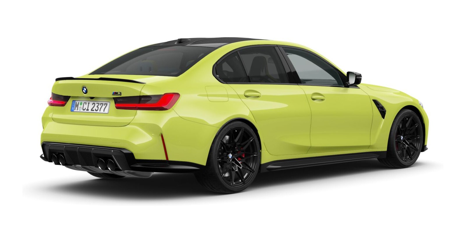 BMW BMW M in Gelb von hinten BMW BMW M in Gelb von hinten