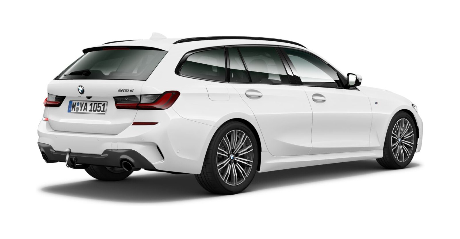 BMW BMW 3er in Weiß von hinten BMW BMW 3er in Weiß von hinten