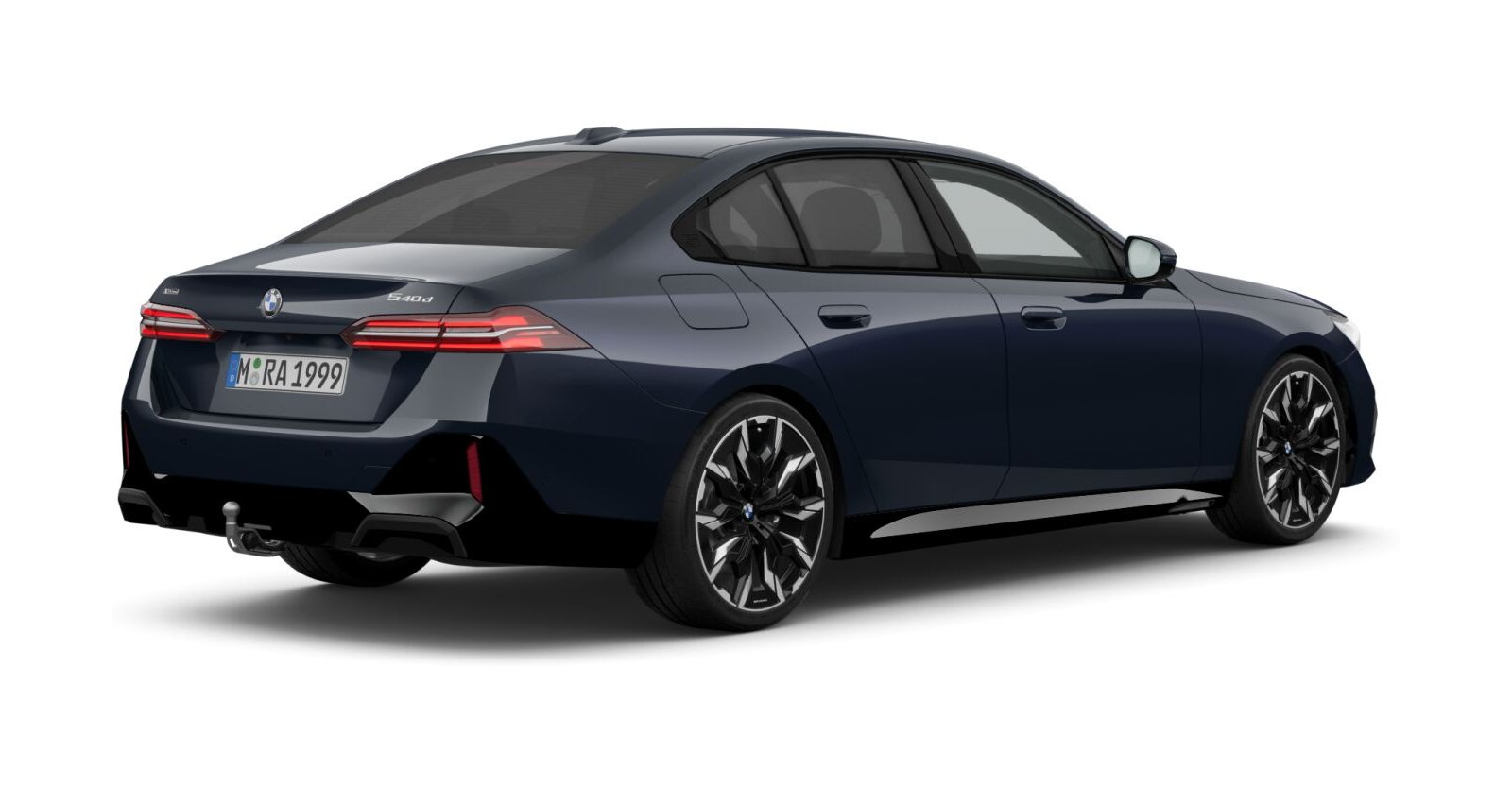 BMW BMW 5er in Schwarz von hinten