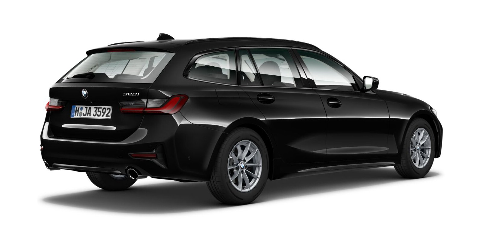BMW BMW 3er in Schwarz von hinten