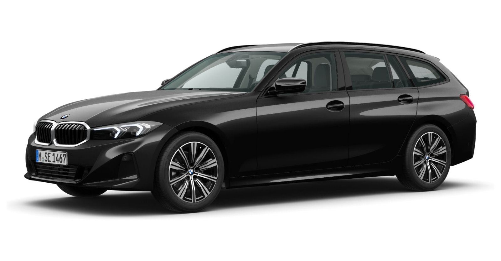 BMW BMW 3er in Schwarz von vorne BMW BMW 3er in Schwarz von vorne