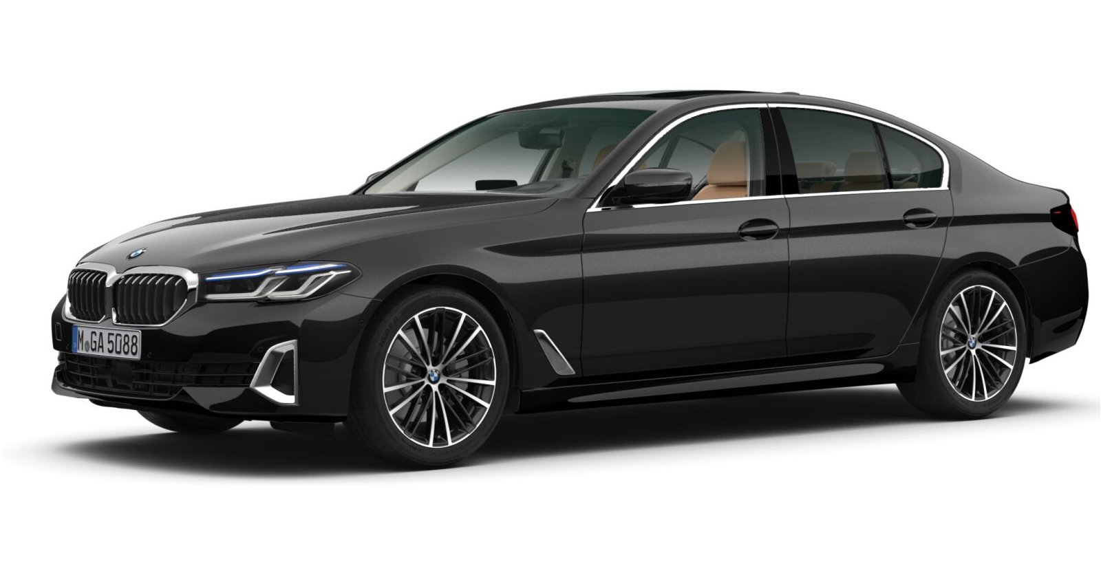 BMW 530i Limousine in Black von vorne