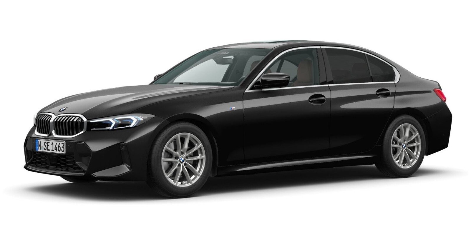 BMW BMW 3er in Schwarz von vorne BMW BMW 3er in Schwarz von vorne
