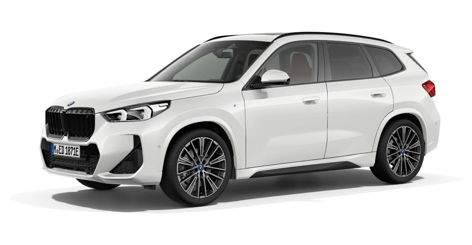 BMW iX1 xDrive30 in Weiß von vorne