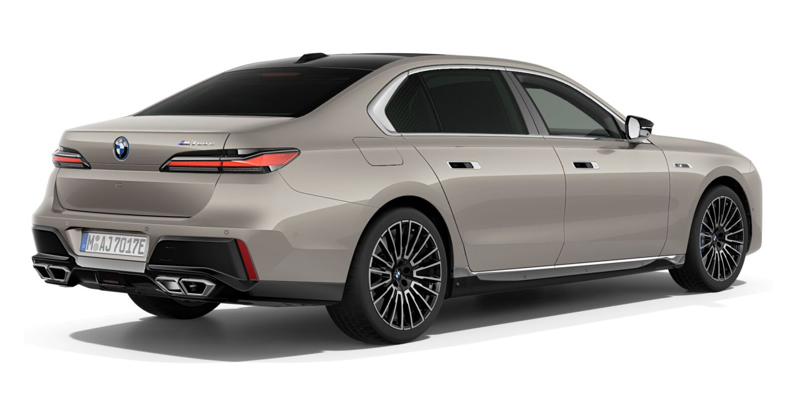 BMW BMW 7er in Grau von hinten